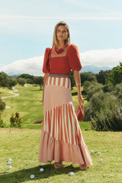 Falda Aurora Terracota Estampada