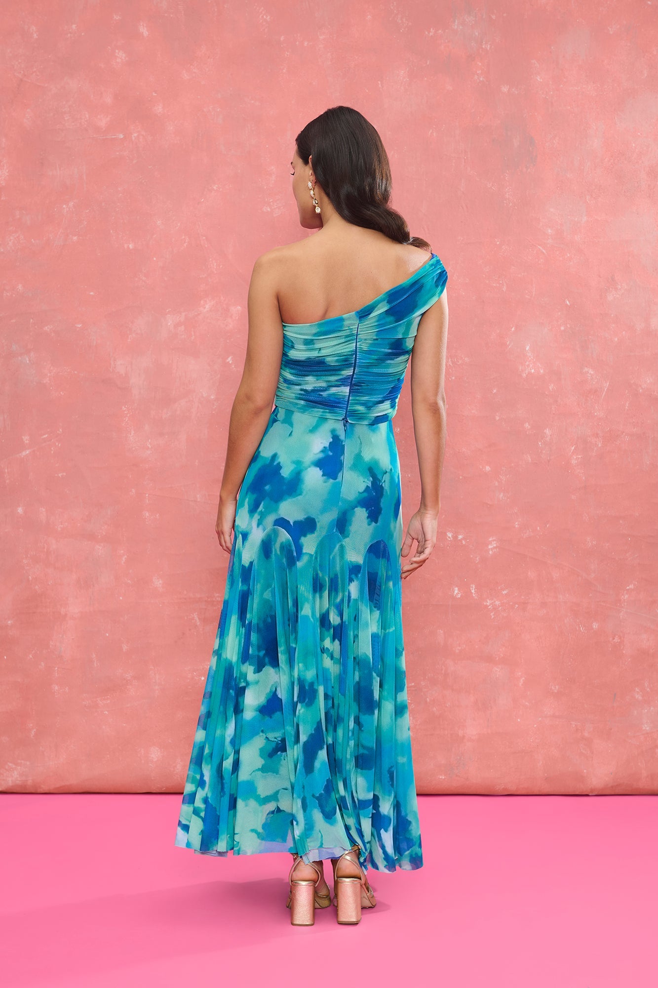 Falda Marisol Estampado Turquesa