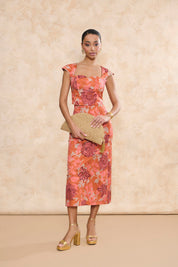 Falda Rumba Estampado Flores Coral