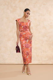 Falda Rumba Estampado Flores Coral