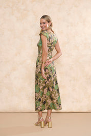 Falda Rumba Estampado Flores Verde