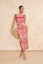 Top Solera Estampado Coral