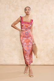 Top Solera Estampado Coral