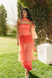 Falda Salero Degradado Coral