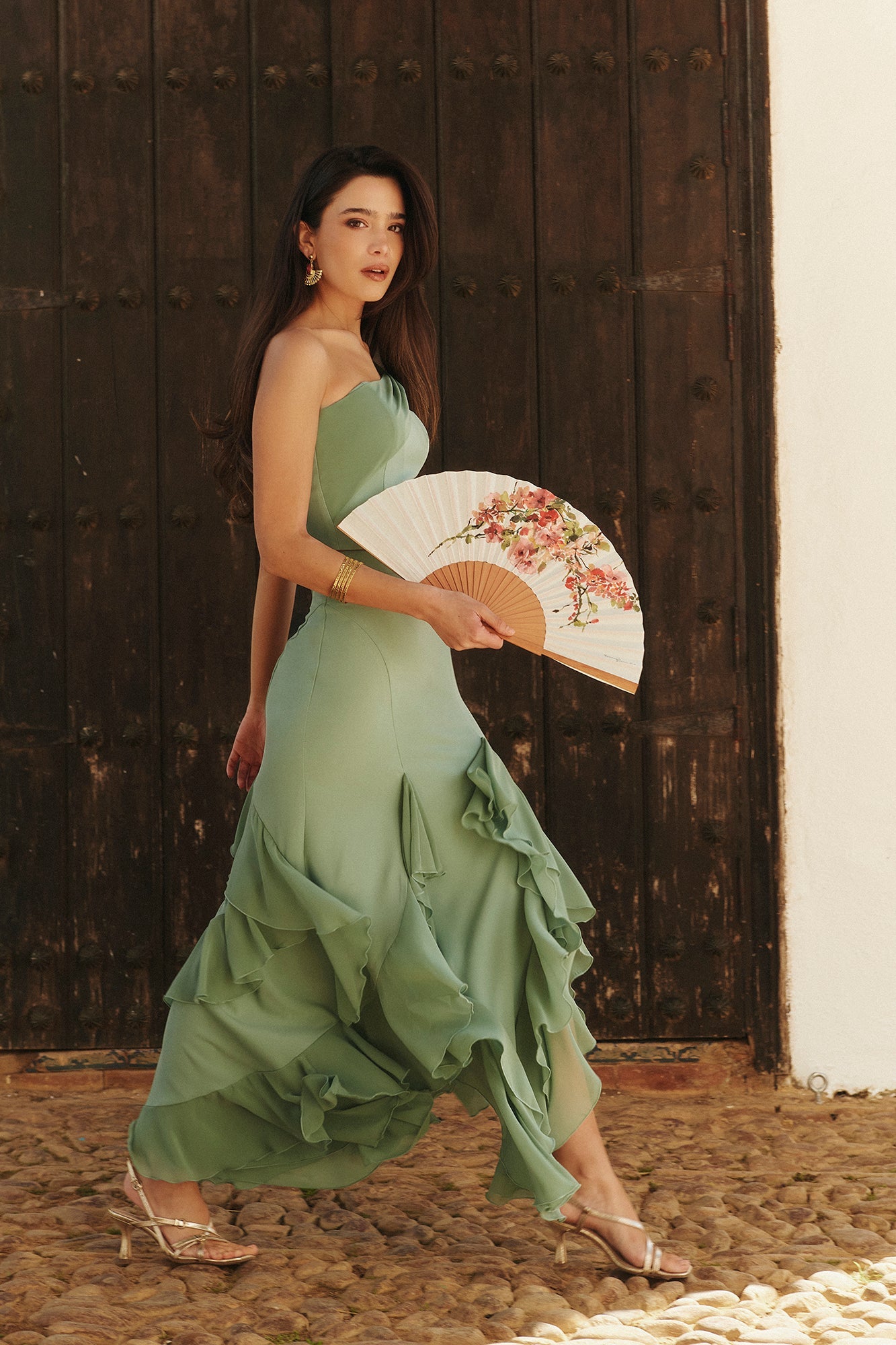 Falda Yara Verde Empolvado